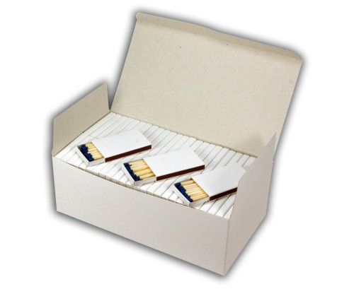 Zapałki - zestaw, 210 x 115 x 75 mm, w pudełku 100 pudełeczek z zapałkami po 20 szt. Pod nadruk, etykiety
