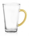 Kubek szklany, 300 ml, różne kolory ucha
