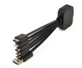 Kabel do ładowania 6 w 1, złącza USB, 2 x micro USB, mini USB, USB typ C, Lightning, podświetlane logo, cena dla min. 100, produkcja w Chinach - ok. 4 tyg.
