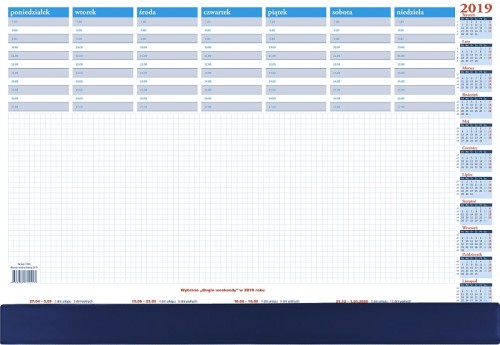 Biuwar standard mały z uchylną listwą, 470 x 320 mm, 52 kartki, listwa z PCV, możliwość nadruku na listwie