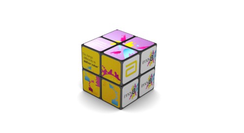 Kostka rubika 2x2, 40 x 40 x 40 mm, dowolny nadruk, cena dla 200 szt. (min. 100 sz.), zależy od kursu USD, realizacja ok. 5 tygodni
