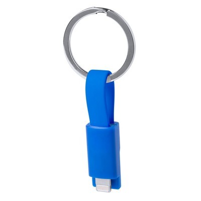 Brelok - kabel do ładowania, ABS, PVC, końcówka 2 w 1 oraz USB
