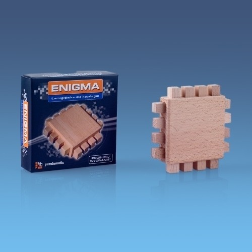 Łamigłówka Enigma, drewno, 85 x 85 x 23 mm, 9 elementów, cena dla 50 szt. Możliwość personalizacji
