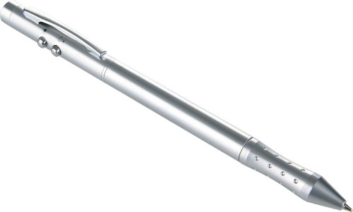 Długopis ze wskaźnikiem laserowym, metal, lampka LED, śr. 9 x 152 mm
