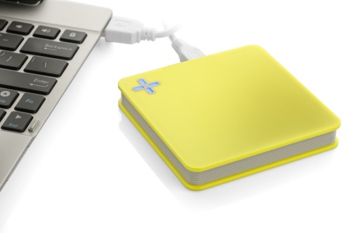 Powerbank 5200 mAh, 82 x 82 x 13 mm, kabel micro USB