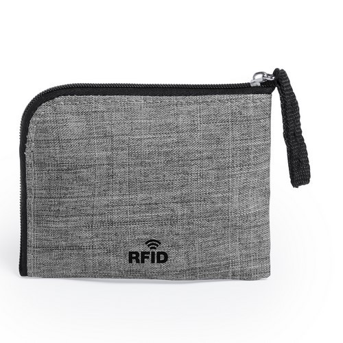 Etui na karty z ochroną RFID - portmonetka, poliester, 113 x 81 x 12 mm
