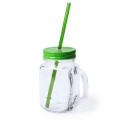 Słoik na napoje ze słomką, szkło, 500 ml, 76 x 134 x 73 mm
