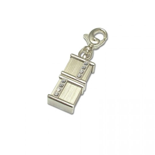 Pendrive biżuteryjny, 40 x 16 x 9 mm, metal pokryty srebrem, Swarovski, cena dla 8GB
