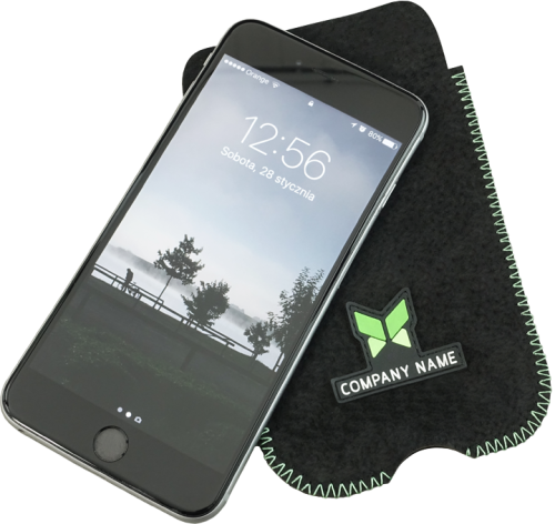 Etui na telefon, skora zamszowa, min. zamówienie 100 szt., dowolny kolor nici