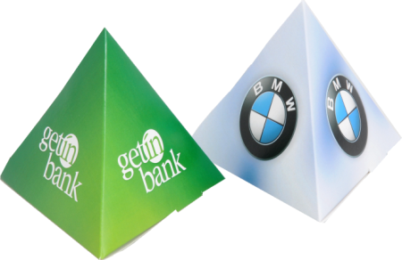 Pudełko na słodycze, cena dla min. 100 szt., druk 2 kolory, 65 x 65 x 65 mm, karton 230g
