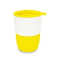 Kubek ceramiczny z uchwytem i pokrywką, porcelana New Bone China, silikon, 300 ml, 85/55 x 115 mm, cena na zapytanie
