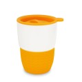 Kubek ceramiczny z uchwytem i pokrywką, porcelana New Bone China, silikon, 300 ml, 85/55 x 115 mm, cena na zapytanie
