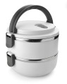 Pojemnik obiadowy, 2 części, śr. 148 x 148 mm, tworzywo, metal, łączna pojemność 1400 ml