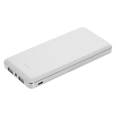 Powerbank 12000 mAh, tworzywo/metal, 150 x 75 x 15 mm, lamka, 4 diody, kabel micro USB, wyjście 5V/1A. 5V/2A, wejście 5V/1A
