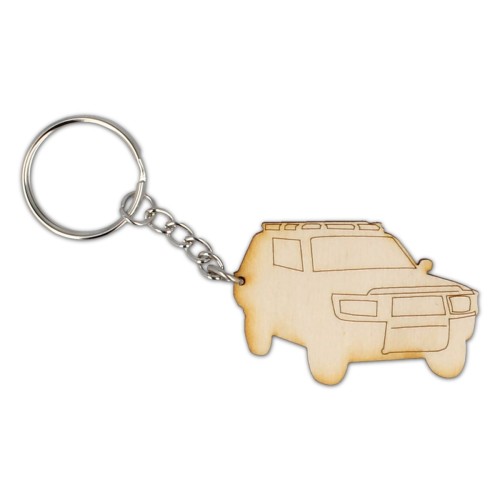 Brelok - jeep - eko, sklejka, 50 x 33 x 3 mm, możliwość lasera lub nadruku