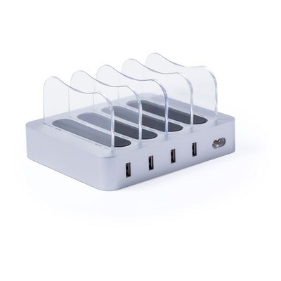 Ładowarka do telefonu, 155 x 78 x 127 mm, 4 gniazda USB, 6,8 A, kabel w zestawie
