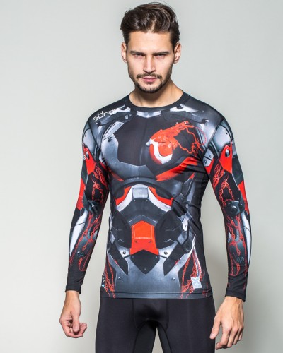 Koszulka przylegająca całościowy nadruk - rashguard, długi rękaw,  całościowy druk sublimacyjny, dzianina 82% poliester, 18 % elastan, cena dla 100 szt.
