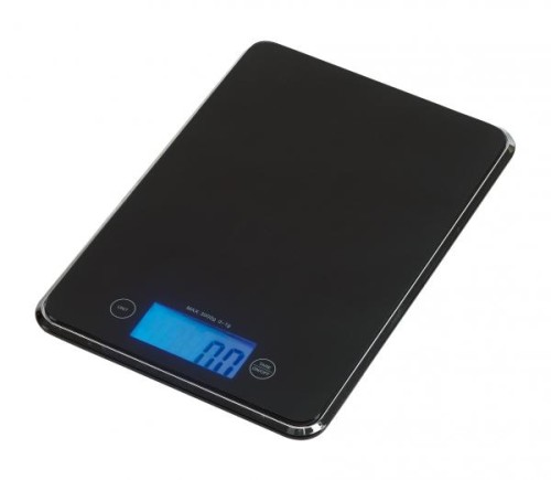 Waga kuchenna, szkło, plastik, 230 c 162 mm, do 3kg, również funty, dokładność 1g
