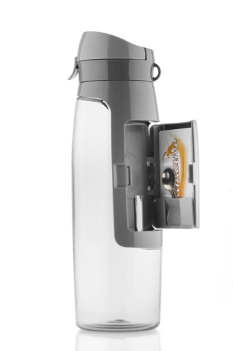 Bidon z pojemnikiem na drobiazgi, 750 ml, Tritan, pojemnik na kartę i klucze, BPA FREE