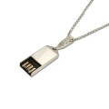 Pendrive biżuteryjny - brelok, 35 x 12 x 4 mm, metal pokryty srebrem, Swarovski, łańcuszek srebrzony 50 cm, cena dla 8GB
