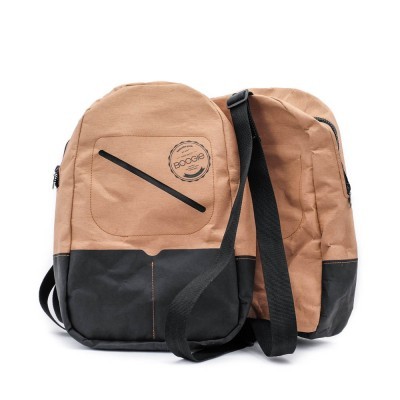 Plecak z papieru spieralnego ("wegańska skora"), szyty na zam., cena dla min. 50 szt., 30 x 45 x 13 cm, kolory: czarny, biały, szary, brązowy - jasny i ciemny
