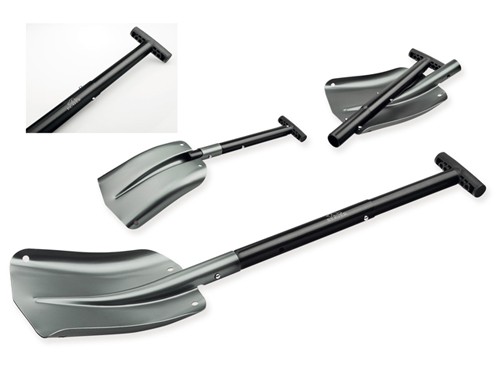Łopata składana, aluminium, regulowany uchwyt, 82 x 21 / 65 x 21 cm, ostrze 28 x 21 cm
