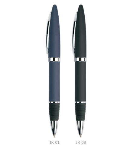 Długopis metalowy, śr. 10 mm, korpus gumowany, wkład niebieski jumbo
