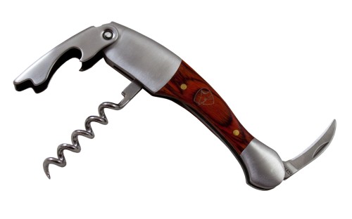 Korkociąg SABRE, stal, drewno, 112 x 29 x 16 mm, pudełko