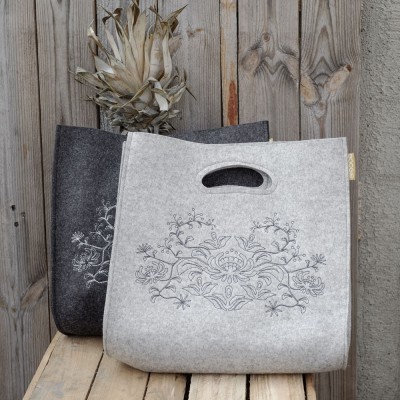 Torba z filcu z recyklingu PET, szyta na zam., cena dla min. 50 szt., 35 x 35 x 15 cm, dostępne inne wymiary
