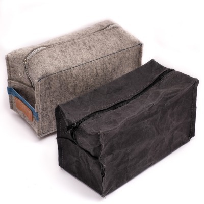 Kosmetyczka z papieru spieralnego, szyta na zam., cena dla min. 50 szt., 23 x 12 x 11 cm, kolory: czarny, szary, biały, brązowy - ciemny i jasny, dostępne inne wersje
