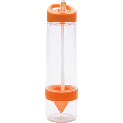 Butelka sportowa z wyciskarką, Tritan, PVC, 750 ml, śr. 78 x 250 mm, wyciskarka do cytrusów

