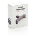 Samochodowy uchwyt na telefon, 70 x 55 x 25 mm, ABS, silikon, stal, do 6", obrotowy - 360 stopni
