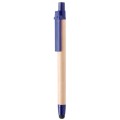 Długopis z rysikiem-eko, śr. 10 x 138, papier z recyklingu, niebieski wkład