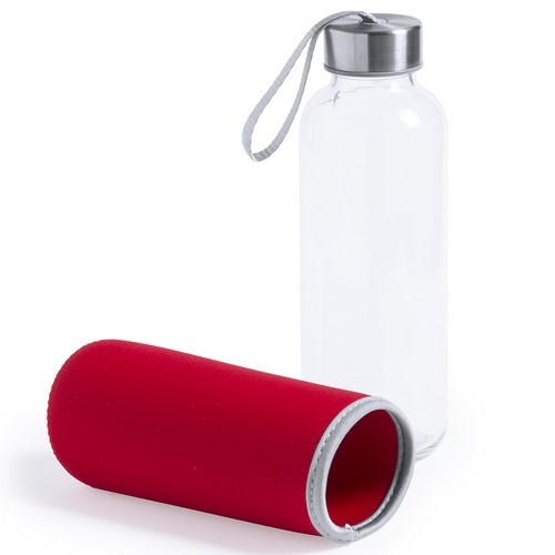 Butelka z pokrowcem, szkło, neopren, 450 ml, śr. 64 x 190 mm
