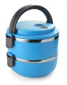Pojemnik obiadowy, 2 części, śr. 148 x 148 mm, tworzywo, metal, łączna pojemność 1400 ml