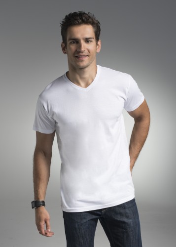 Koszulka męska V-neck, bawełna połczesana 160g, boki bezszwowe