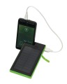 Powerbank solarny, plastik, 142 x 76 x 18 mm, ładowanie przez USB, lub panel solarny, poj. 6000 mAh, akumulator litowo - jonowy
