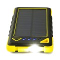 Powerbank z panelem solarnym 1W,  8000 mAh, wyjście 5V, 1A, 5V, 2A, 140 x 75 x 17 mm, obudowa odporna na zachlapanie