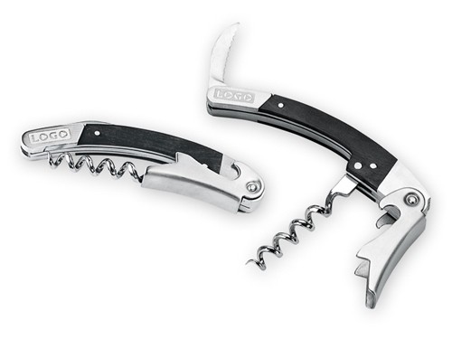 Otwieracz do wina, stal nierdzewna, drewno, 110 x 20 x 25 mm
