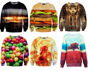 Bluza prosta z całościowym zadrukiem