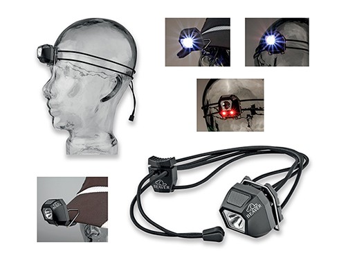 Czołówka uniwersalna, żarówka 1W, 2 diody LED, 33 x 35 x 28 mm
