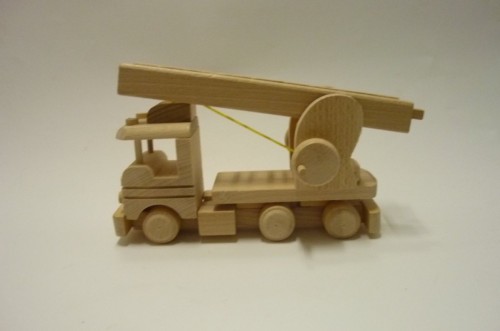 Wóz strażacki mały, drewno, 24 x 15 x 15 cm, cena orientacyjna
