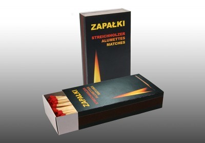 Zapałki reklamowe średnie, ok. 100 mm, nadruk klienta, min. 1000 szt.
