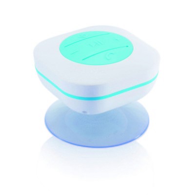 Głośnik bluetooth pod przysznic, ABS, 57 x 78 x 78 mm, 3W, bateria 300 mAh, przyssawka
