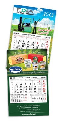 kalendarz - reklamowy - znakowanie - nadruk - ścienny - trójdzielny - główka - wypukła - gadżet - reklama - czas