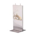 Świeca świąteczna, 150 x 60 mm, metalowa podstawka, niekapiąca, samogasnąca, czas palenia ok. 2 godz.