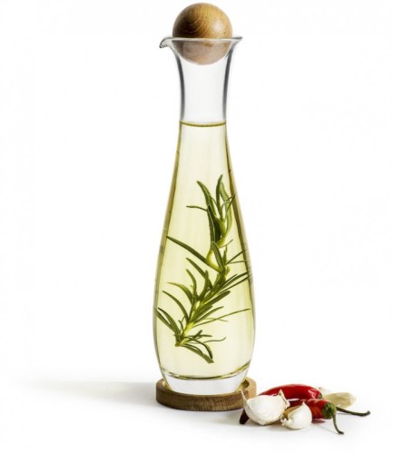 Pojemnik na ocet / oliwę, szkło, dąb, 450 ml, pudełko
