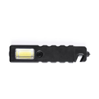 Narzędzie samochodowe, ABS, 28 x 126 x 16 mm, latarka COB, latarka LED, magnes, młotek do szyb, przecinak do pasów
