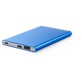 Powerbank aluminiowy, aluminium, 65 x 94 x 9 mm, 2000 mAh, wejście USB typ c, micro USB
