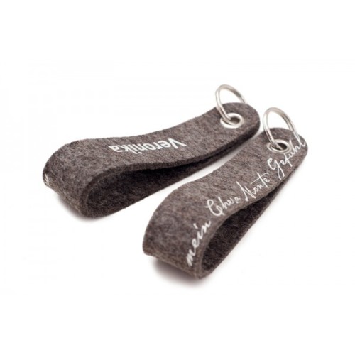 Smyczka z filcu z recyklingu PET, szyte na zam., cena dla min. 50 szt., 3 x 15 cm
